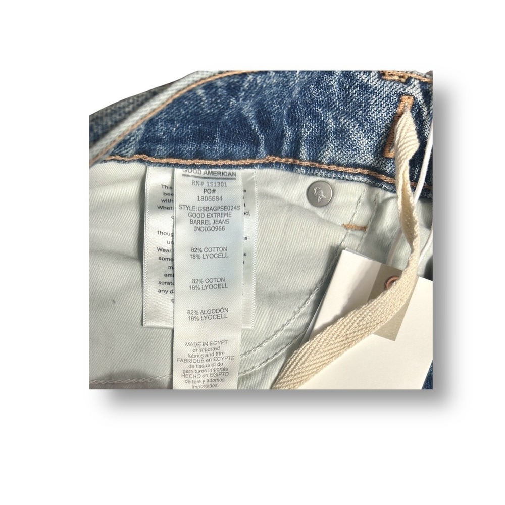 Good American 8/29 Extreme‎ Barrel Jeans Indigo Balloon Wide Leg High Rise 90s - Picture 12 of 12